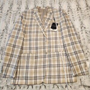 Lauren Ralph Lauren Linen Plaid Sport Coat – 40R – NWT – $300 Retail